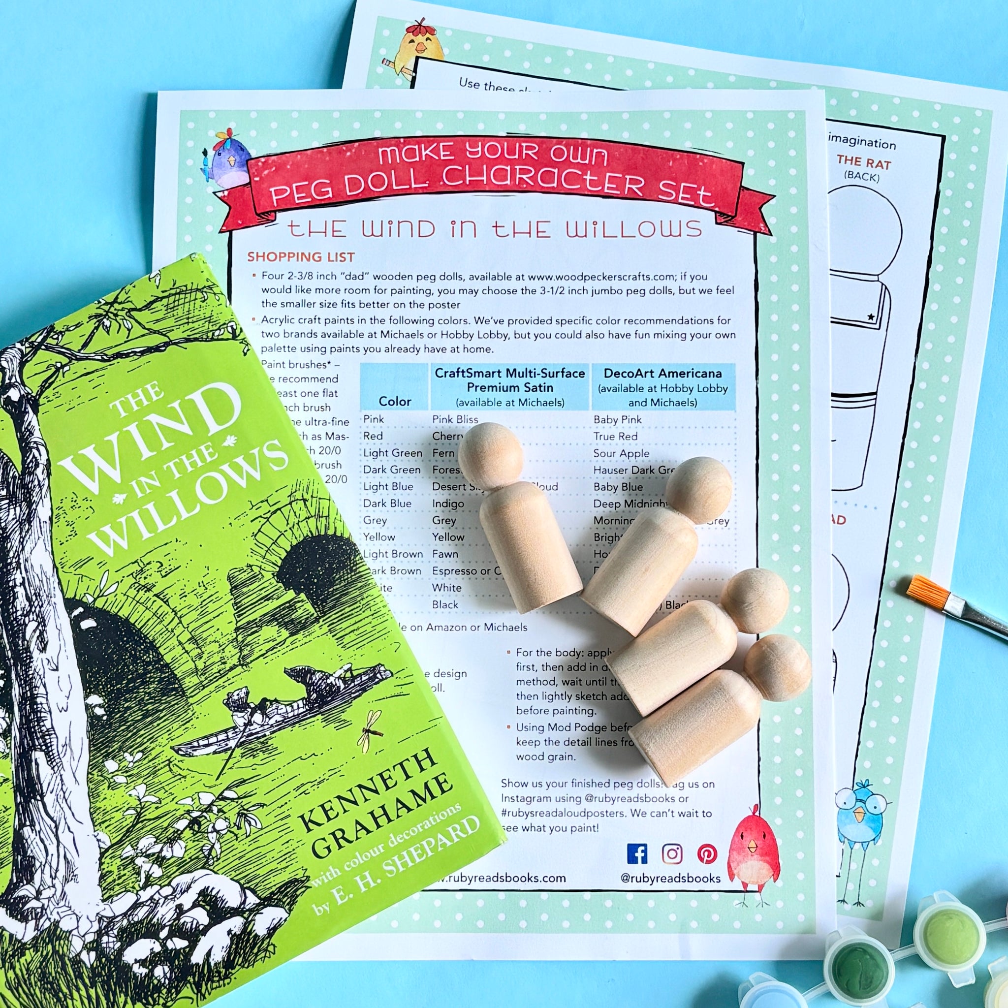 The Wind in the Willows Peg Doll Instructions: Digital Download